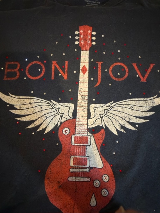 JRock Tops - Bon Jovi DOUBLE SIDED Tee Shirt. Handmade w/crystals. Get your ROCK on! Mens M
